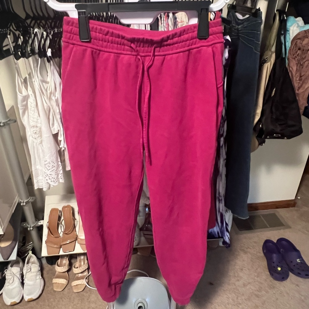 Lululemon Loungeful Joggers Womens Sweatpants Fleece High Rise Vivid Plum